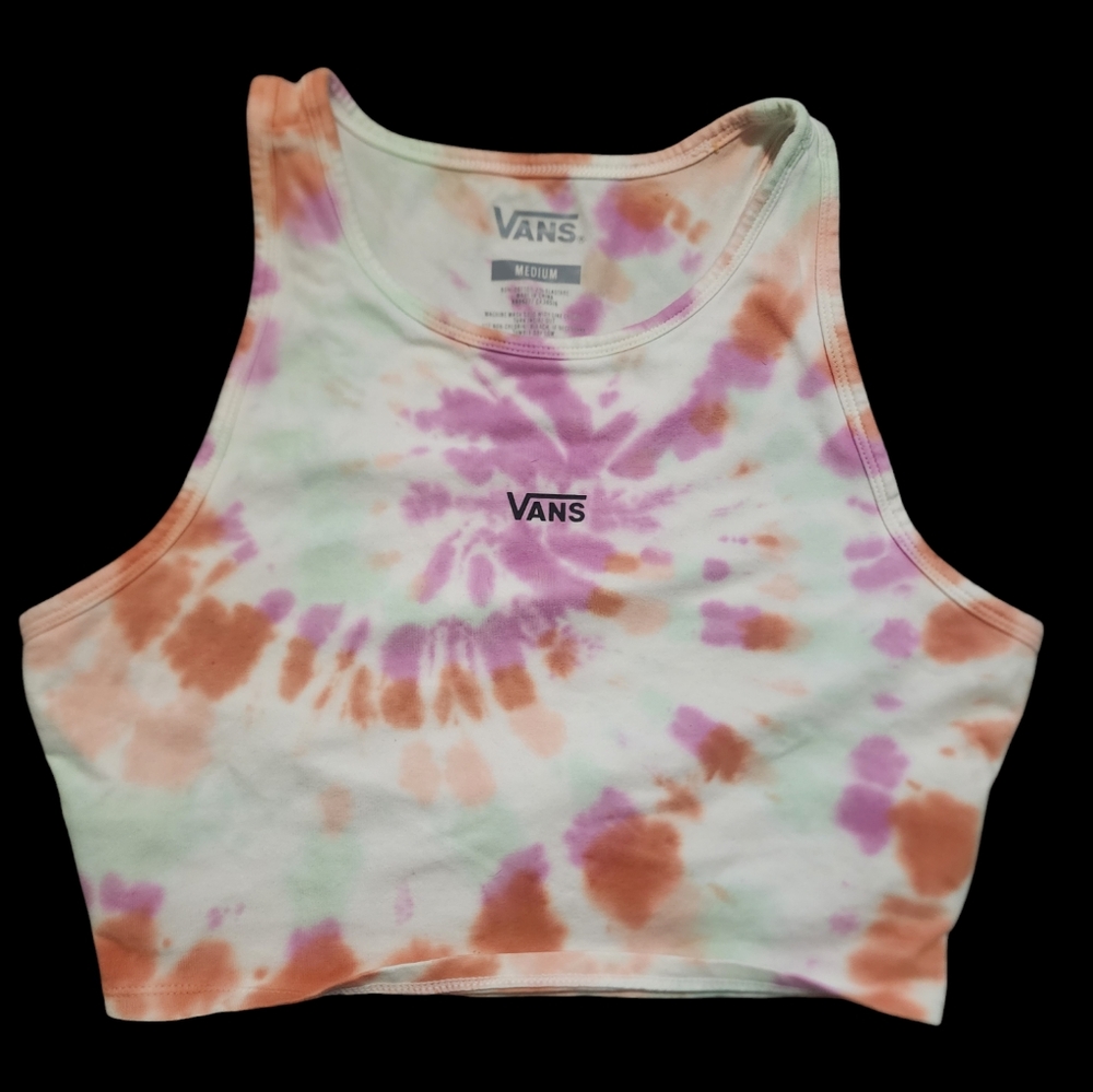 Vans Women's Tie-Dye Crop Top - Purple and Orange
